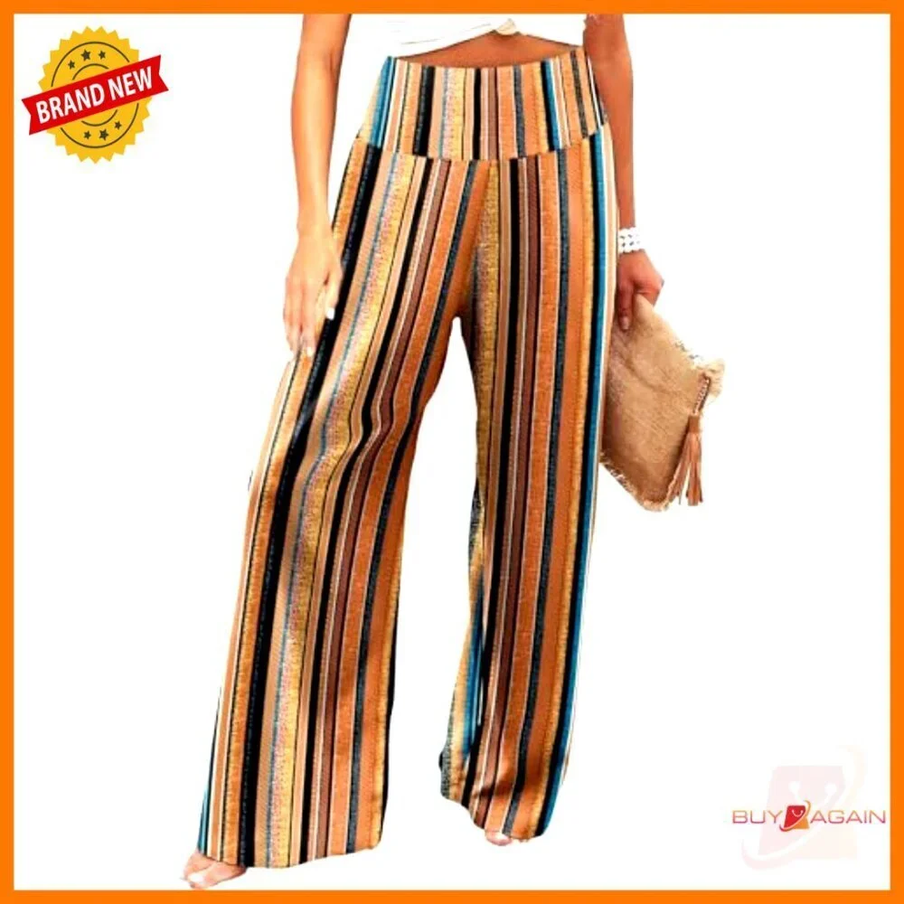 Stretchy High Waist Palazzo Lounge Pants Wide Leg Casual Comfy Flow